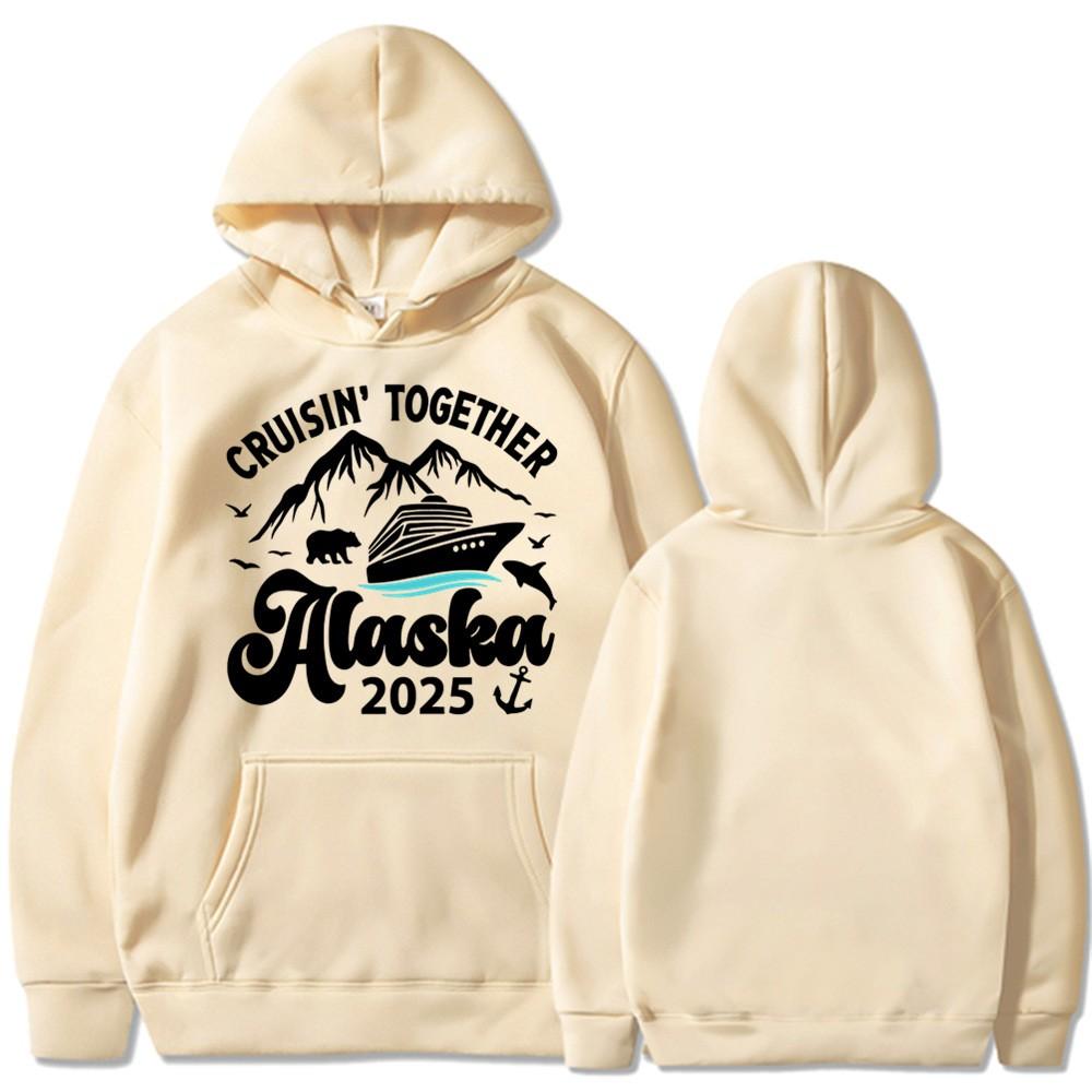 

Сезонная теплая толстовка с капюшоном с принтом для осени и зимы, подходит как для мужчин, так и для женщин, Cruisin Together Wish 3XL