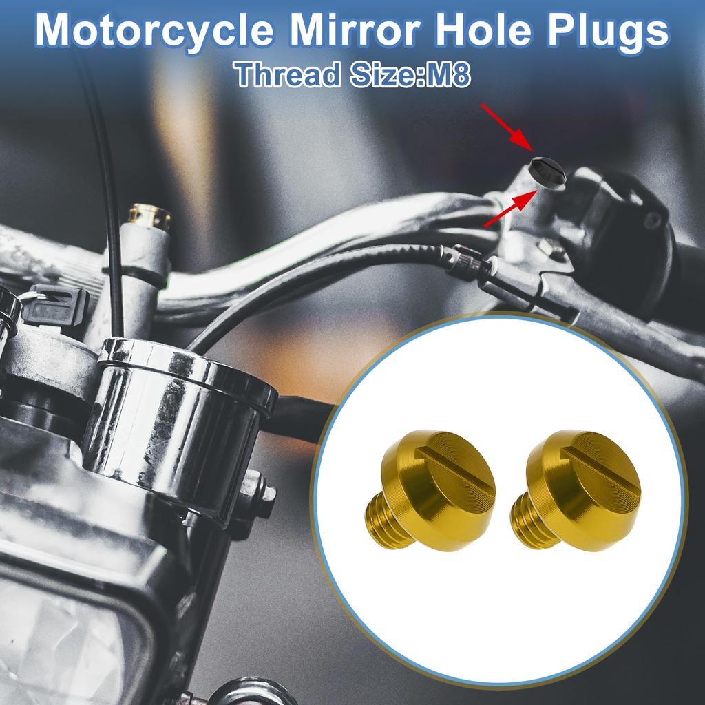 ABSOPRO Motorradspiegel-Lochstopfen Linke Seite M8x1.25 Motorrad