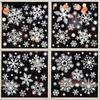4pcs Glitter Snowflake Wall Sticker Window Clings Sparkling Window Clings Wonderland Decorations Window Stickers Snowflake Electrostatic Glass Sticker