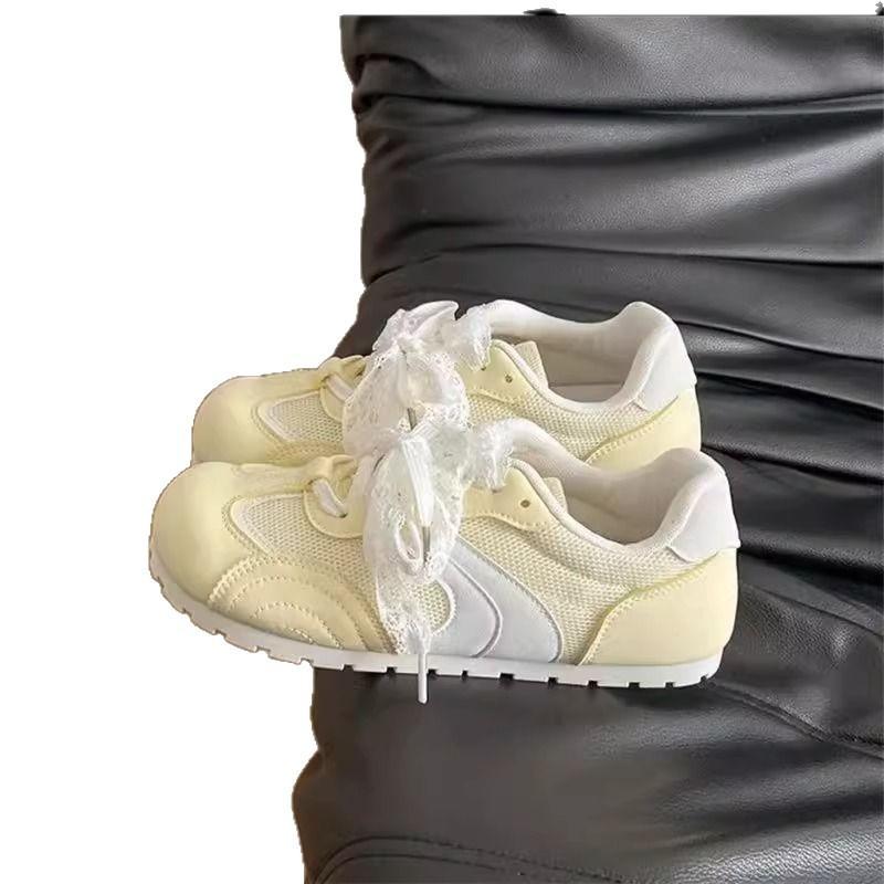 Fashion ballet women's summer new mesh breathable board shoes retro flat casual white shoes