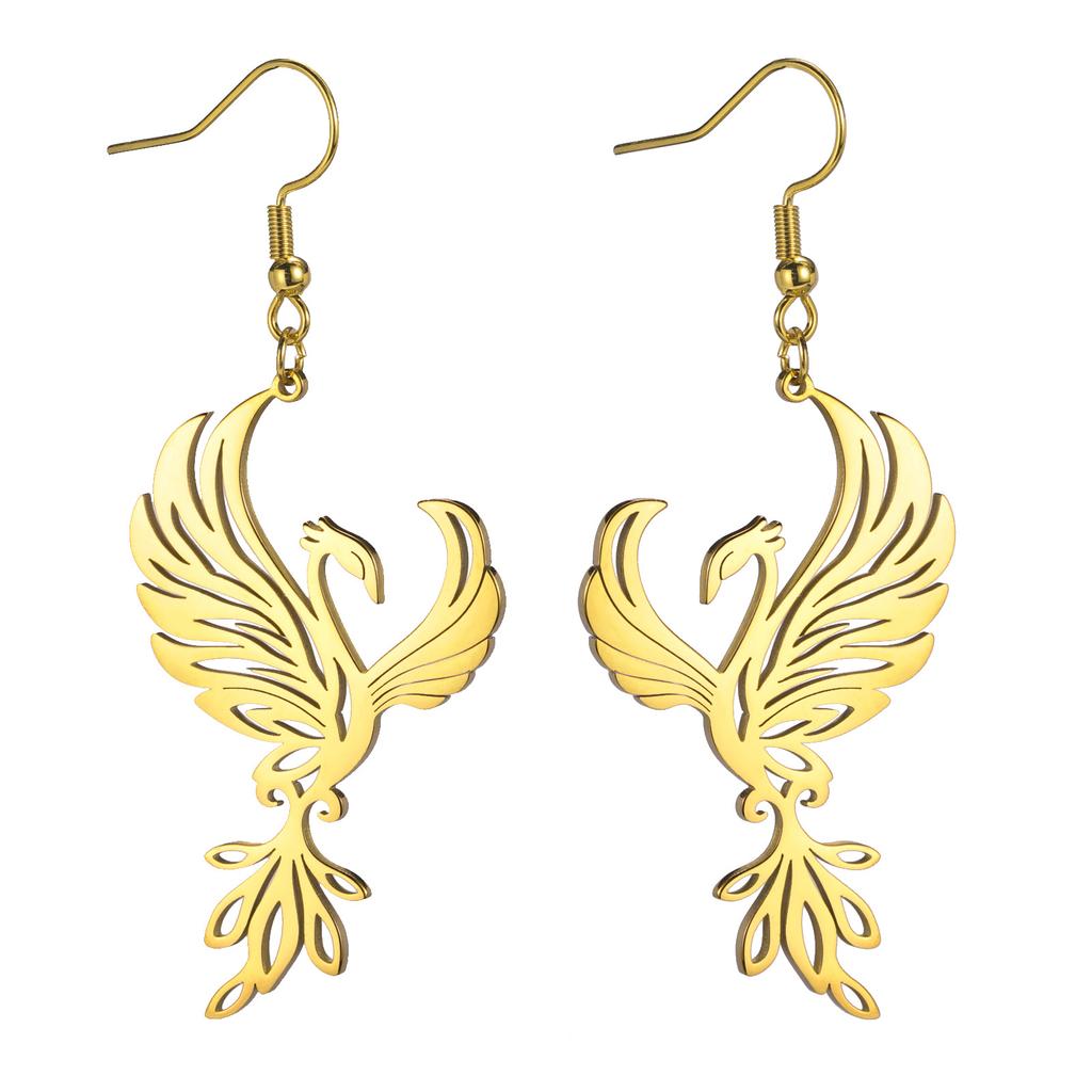 Women's Drop Earrings Hip Hop Retro Phoenix Animal Dangle Jewelry Gift