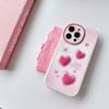 Ins 3d Pink Love Original Shockproof Heart Relif Phone Case For Iphone 13 12 11 Promax 14 Pro Max Protector Shell Fundas Capa