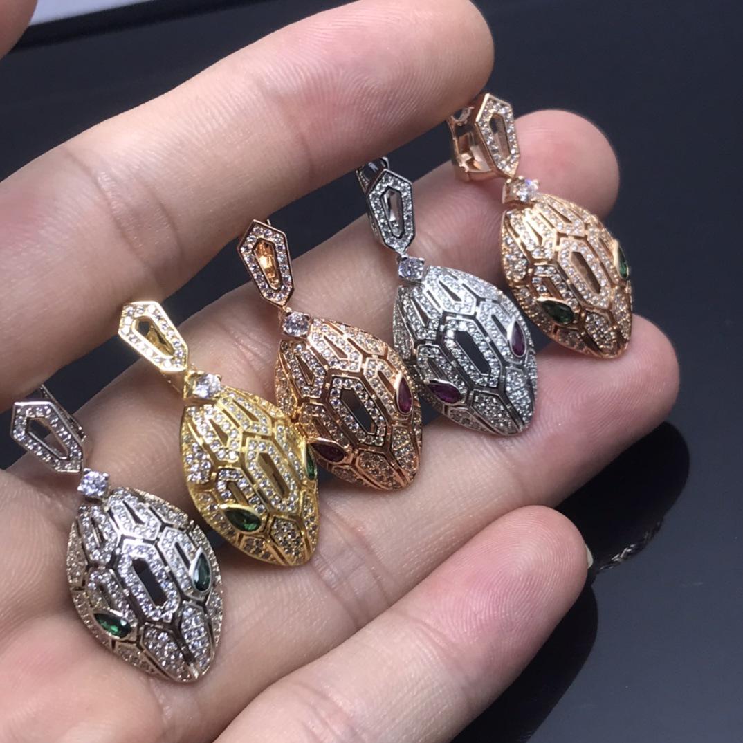 

European & American Snake Head Diamond Ear Cuff V Gold Elastic Snake-shaped Earrings