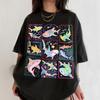 Vintage Pastel Colorful Shark Collage T Shirt Cute Sea Creature Graphic Tee Summer Beach Ocean Lover Casual Clothing