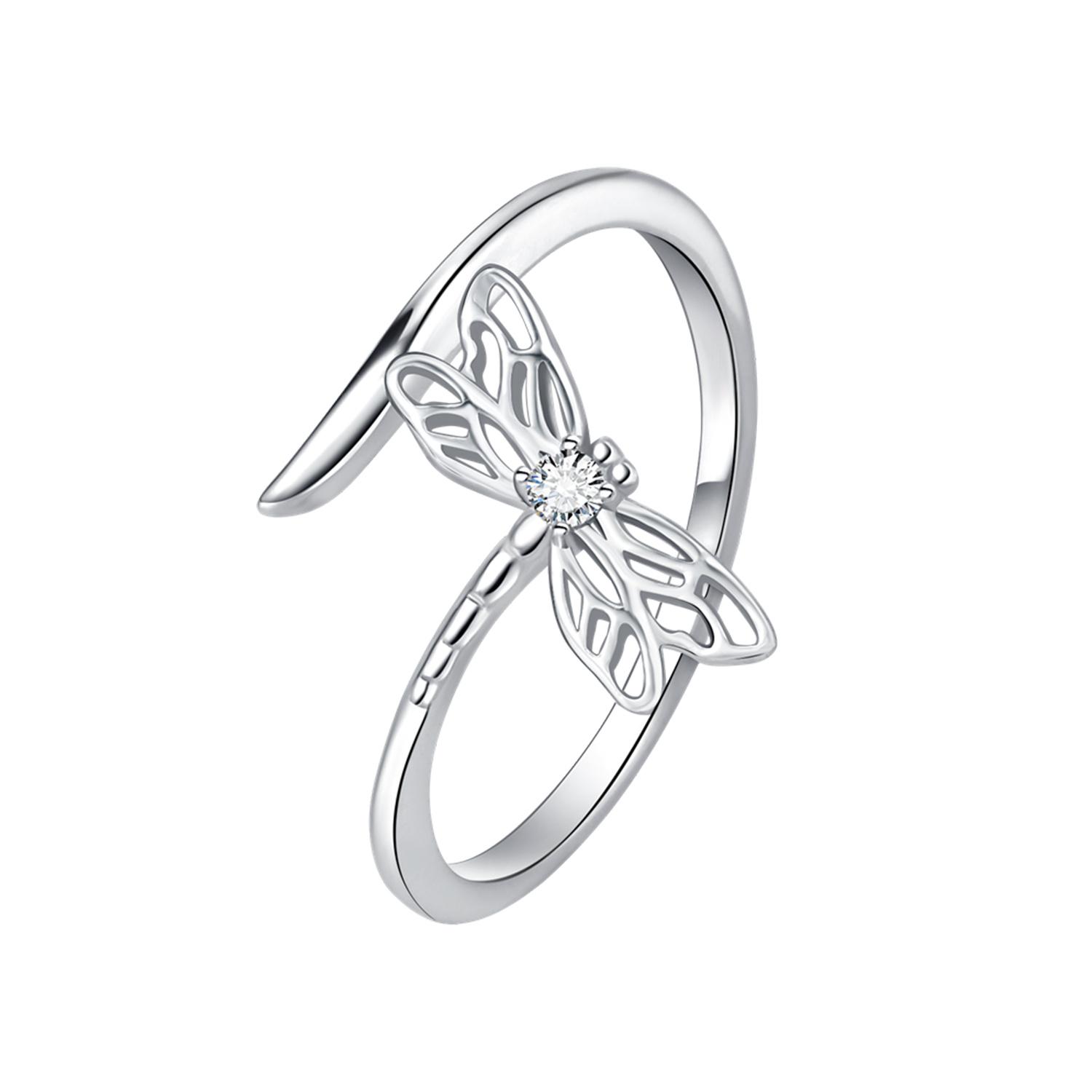 Orstarry Kupferlibelle Tanz Öffnungsring Für Frauen Original Fingerring Schmuck Party Feine Trendige Geschenke white