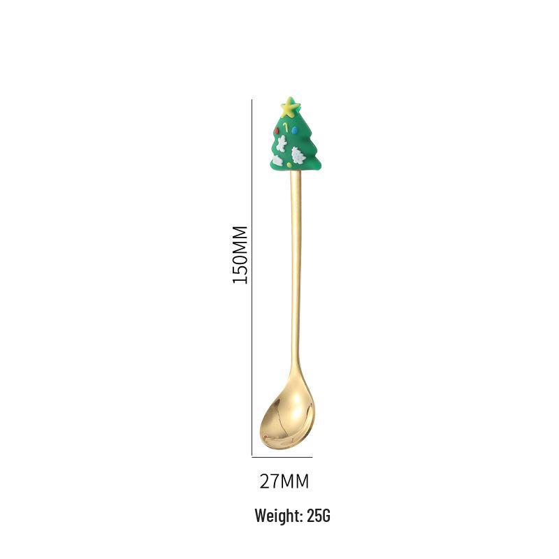 Creative Cartoon Stainless Steel Spoon & Fork Set: Coffee Stirrer, Fruit Fork, Christmas Gift