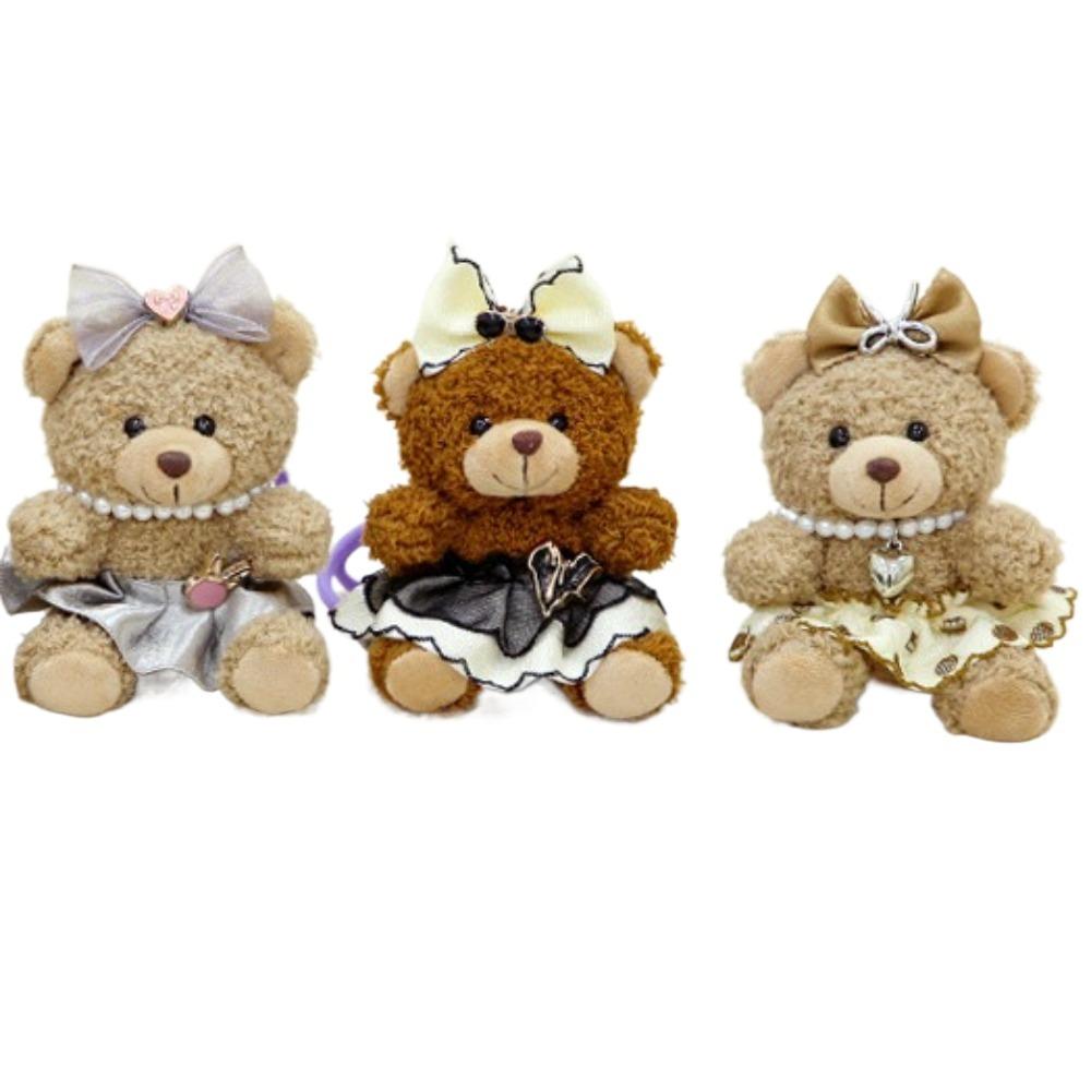 Cute Plush Bear Pendnat Ornaments Car Key Ring Lovely Stuffed Dolls  Backpack Decor