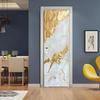 1 Satz/2 Stück Moderne Tür Wandaufkleber, PVC Selbstklebend Abnehmbares Wandbild - Abstrakte Tür Aufkleber Dekoration - Kreative Goldene Textur Tür Wandbild