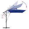 Azur Blue Sun Umbrella with LED Light Strips 294 X 200 X 270 Cm