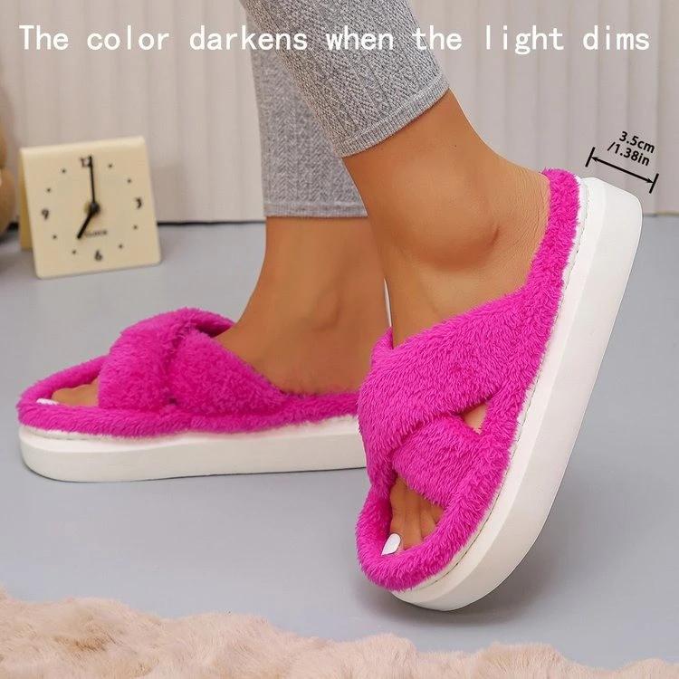 2024 Shoes for Women Open Toe Women's Slippers Home Warm Slippers Women Round Toe Flat with Plus Size Shoes Female Zapatos Mujer