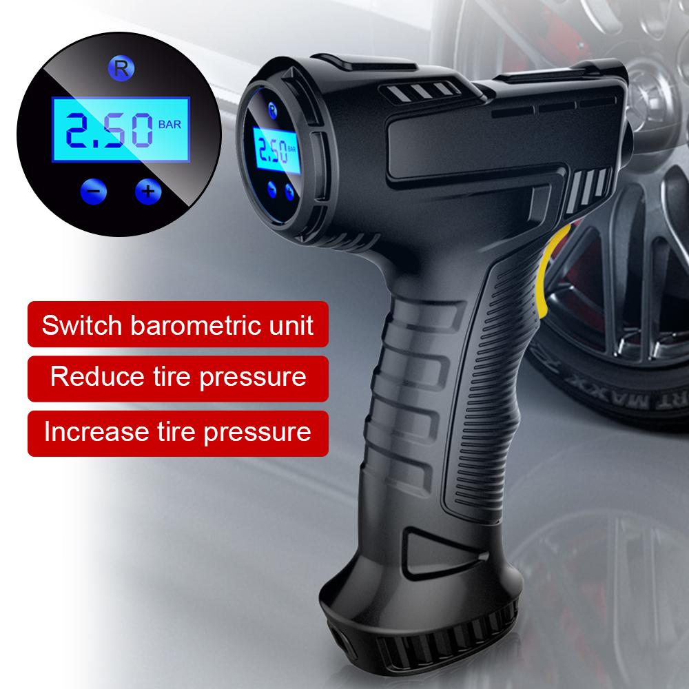 Car Tire Inflator Digital Display Car Air Compressor Portable 120W Inflatable Pump for Car Bicycle 75PSI With LED Light