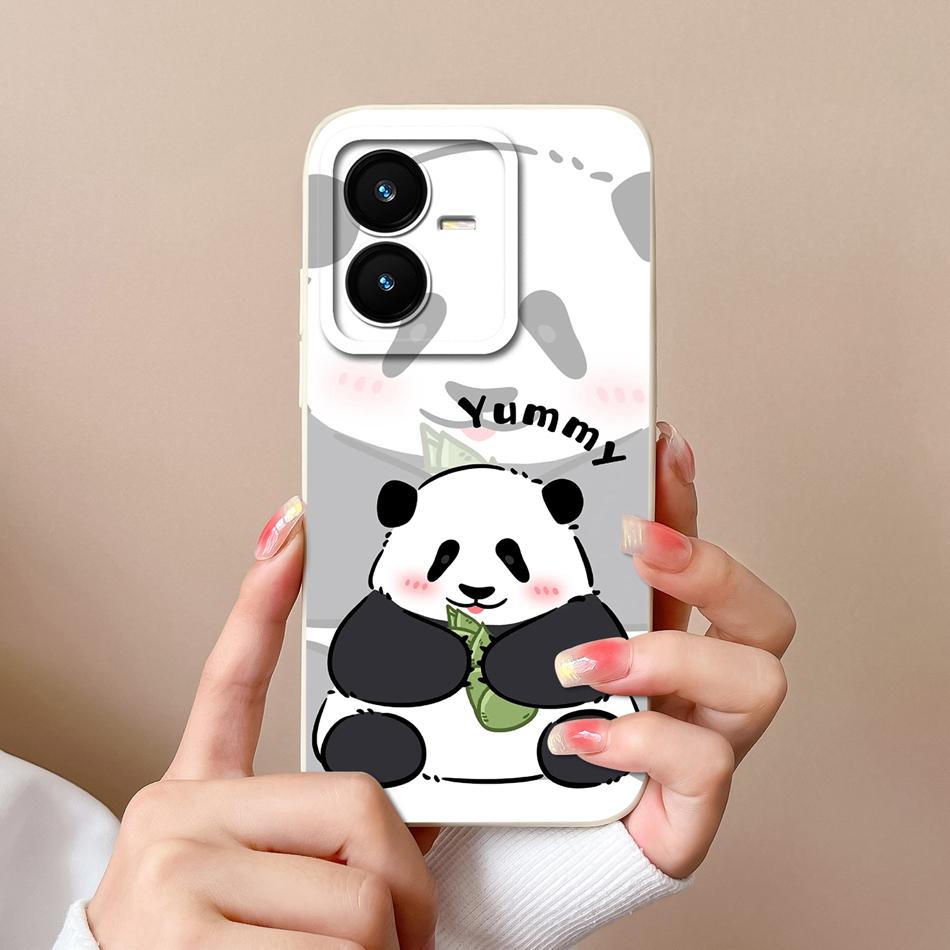 Case For Vivo Y22 Y22S Cover Camera Lens Protector For Vivo Y 22 Soft Liquid Silicone Cartoon Phone Back Covers For Women Man
