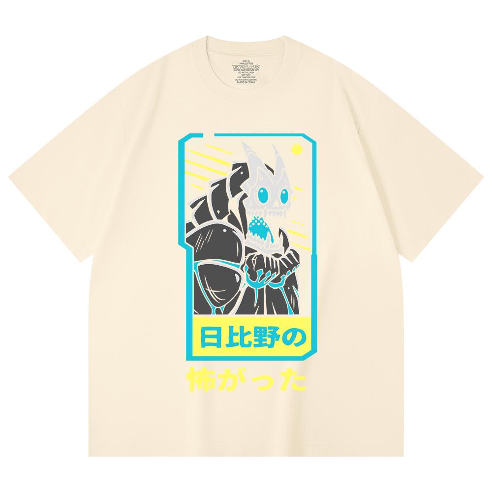 

230 г/м² 100% хлопок Kaiju No 8 V20 Принт Кафки Унисекс Тяжелая хлопковая футболка XS абрикосовый