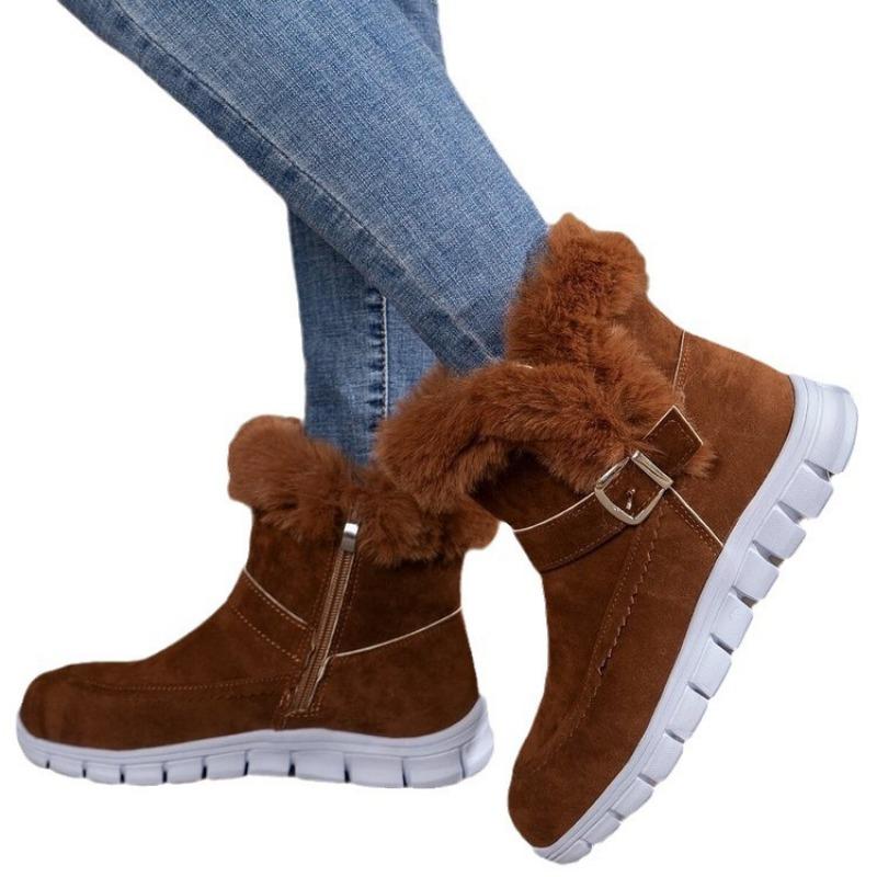 Women's cotton shoes autumn and winter new large size round head thick sole velvet sewn shoes snow boots women