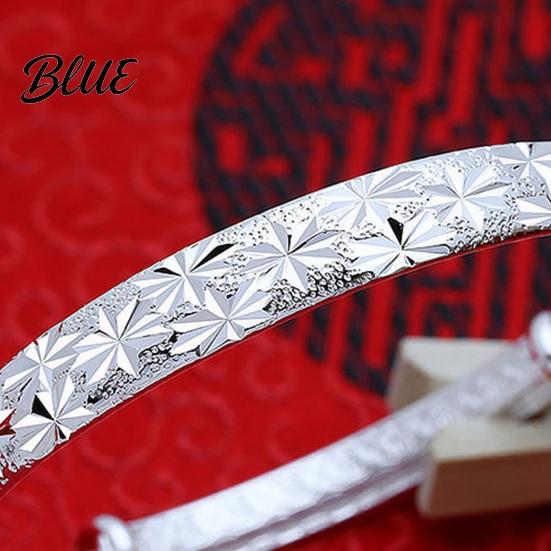 Women Copper Cuff Jewelry Bracelet Adjustable Size Star Pattern Design