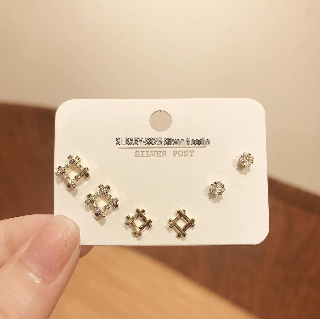 2025 S925 Sterling Silver Stud Earrings: Women's Light Luxury Cold Style Niche Metal Design