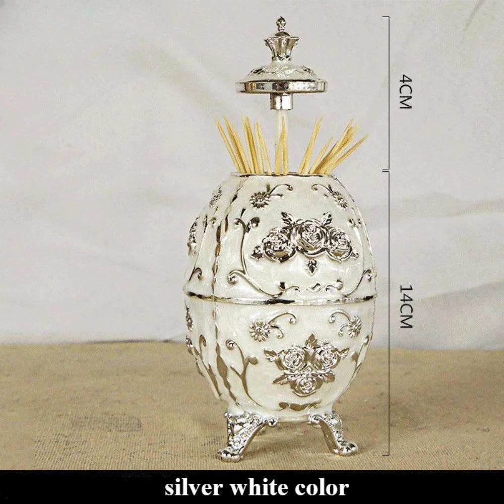 Rose Press Toothpick Holder, Light Luxury High Quality Household Goods, Fashion Retro Plastic Toothpick Box