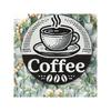 Round Metal Coffee Sign 20x20cm Retro Wall Decor