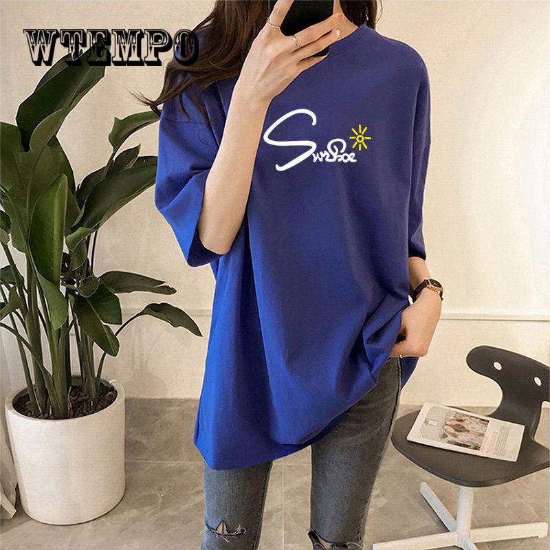 

WTEMPO Letters Принт Женская футболка Повседневная футболка Для леди Топ Футболка Хипстер Tumblr