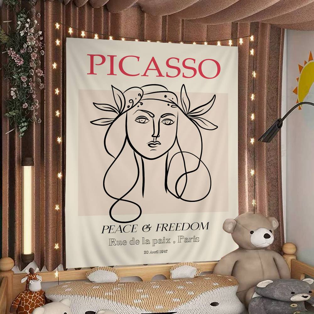 Picasso Woman Cartoon Tapestry Home Decoration hippie bohemian decoration divination Home Decor