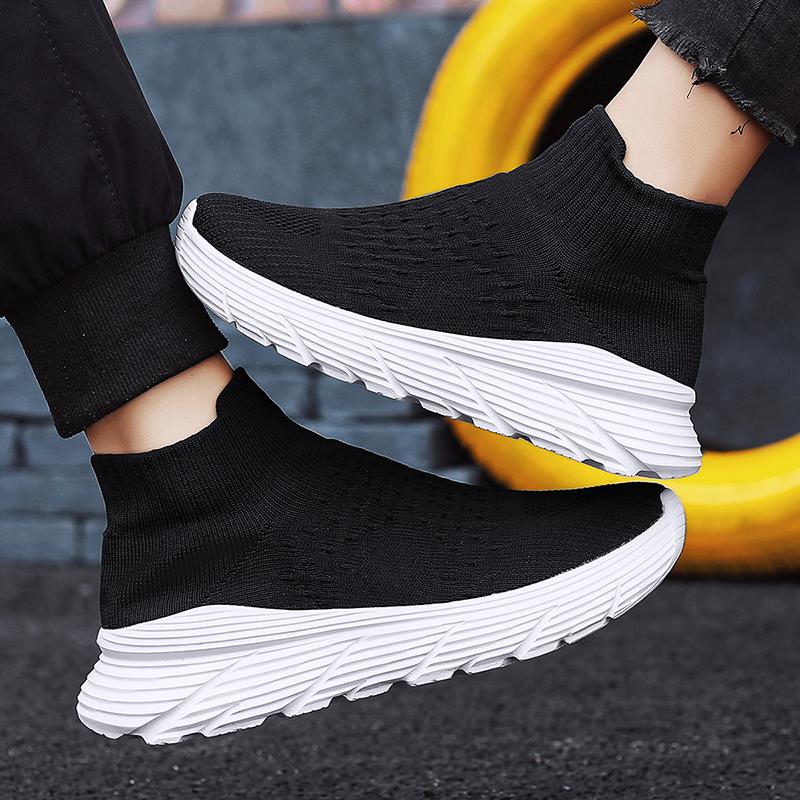 Fashion High Top Sock Sneakers For Men Fashion Platform Men's Running Shoes Lightweight Breathable Knit Casual Sports Shoes Women 35-46