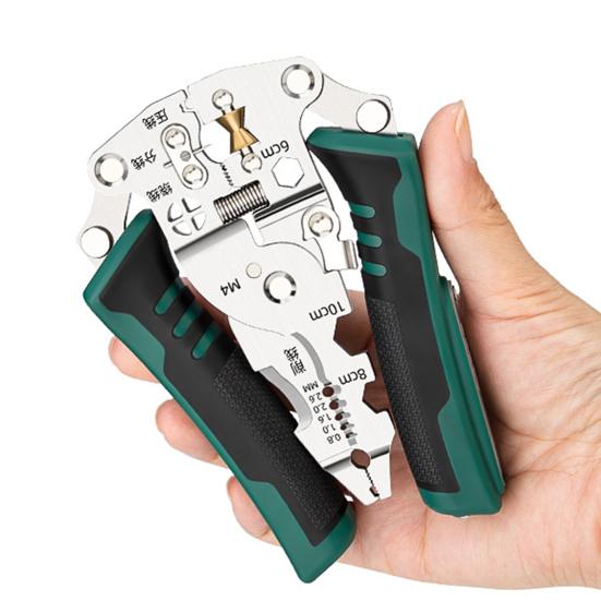 Multi-function Wire Stripper Electricity Tester Folding Wire Stripping Pliers Crimper Cutter Ergonomic Handle Portable