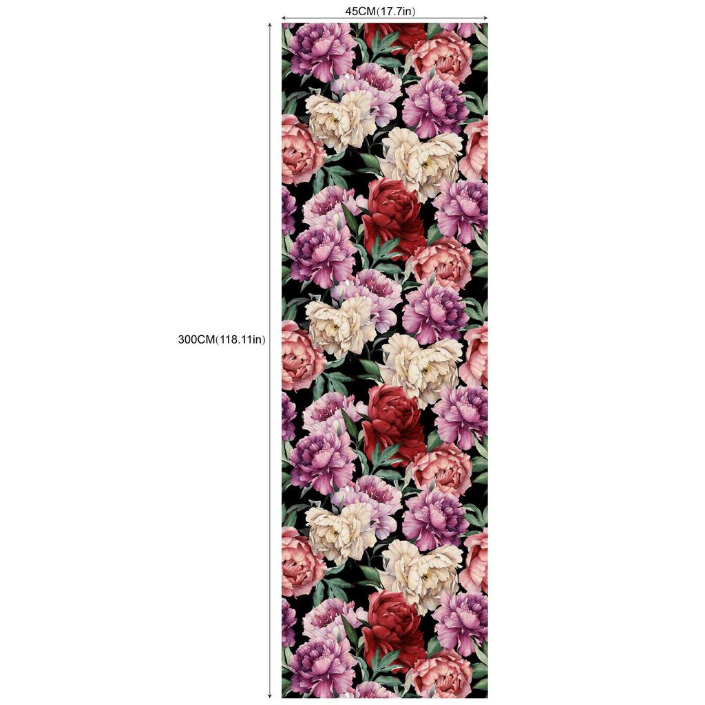 HaoHome Blumen und Pflanzen Abziehbar und Aufklebbar Tapete Abnehmbar Mehrfarbig Vinyl Klebstoff Floral Wandbeläge Wohnzimmer Dekor