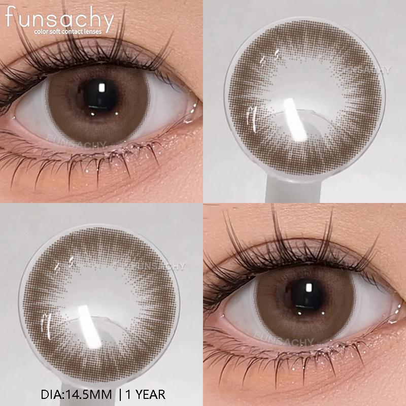 FUNSACHY 2pcs Blue Contact Lenses for Eye Natural Beauty Colorful Lense Beauty Cosmetics Pupils Yearly Use