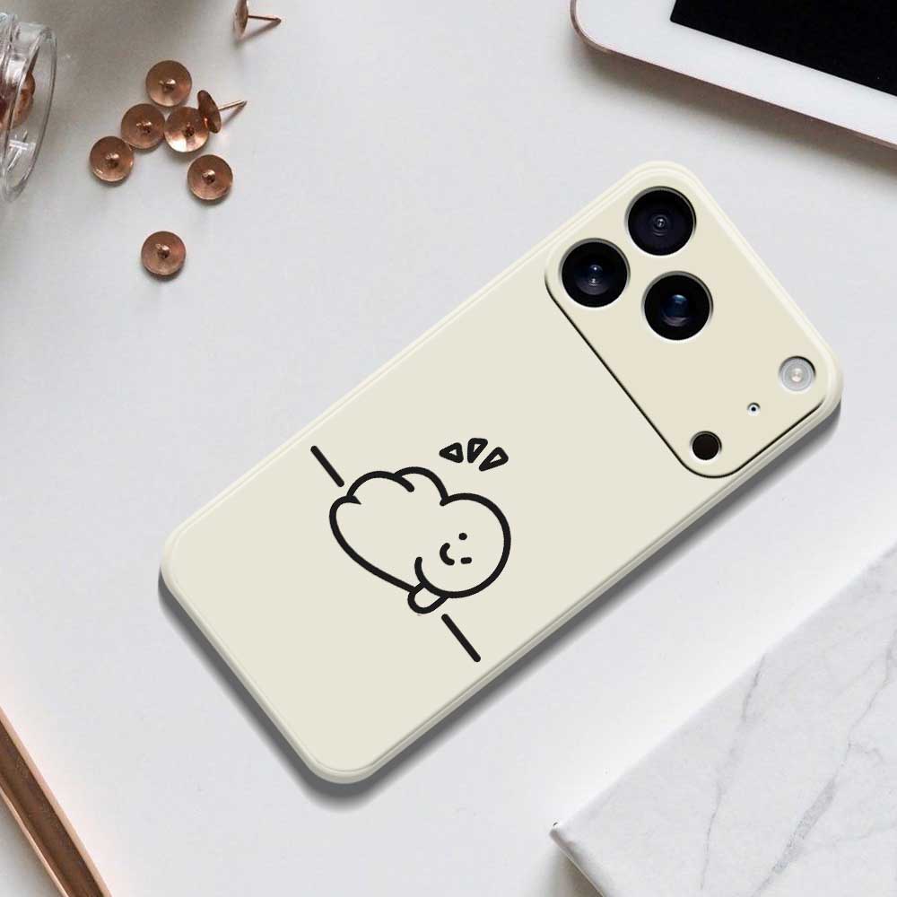 For iPhone 17 Pro Max Case Stick Figure Pattern Printing Straight Edge TPU Phone Back Cover