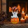 Durable Resin Sculpture Halloween Ghost Figurine Ornament, Christmas Statue, Animal Desktop Vintage Style Decorations for Home Tabletop Decor,