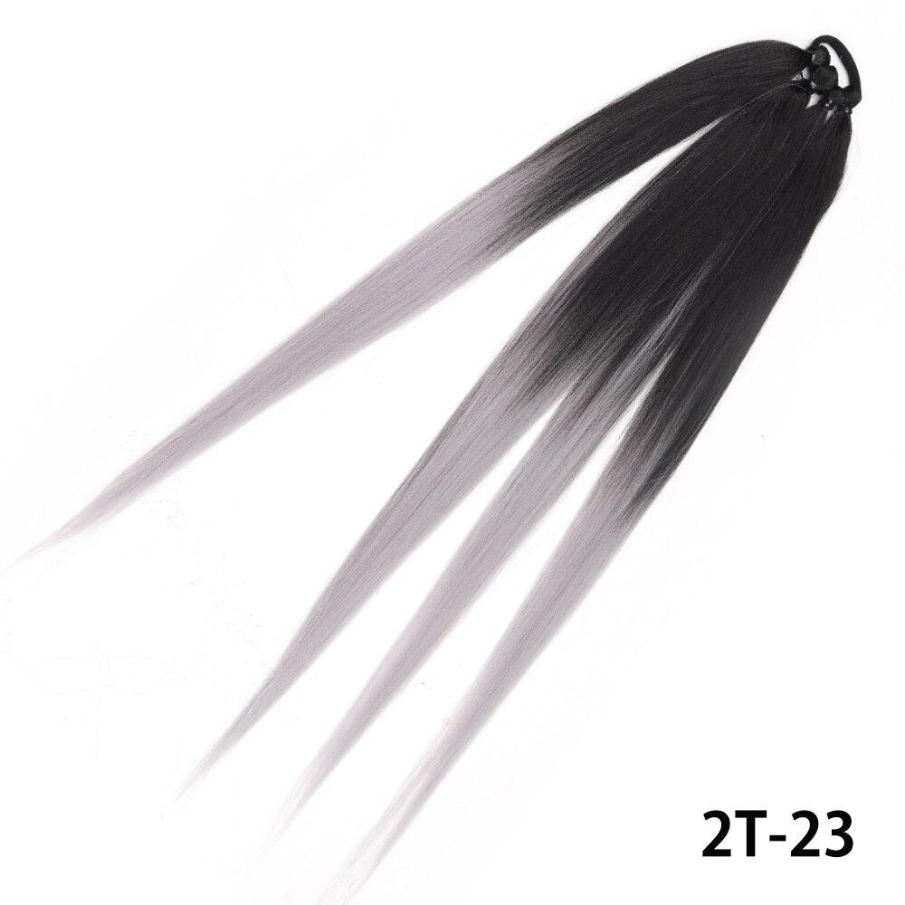 

MERISIHAIR Наращивание хвостов Синтетические боксерские косички яки с обертыванием вокруг длинного хвоста с резинкой 26 дюймов Светло-серая коса для волос 65 cm