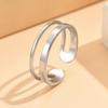Fashionable Stainless Steel Open Adjustable Plain Ring - Versatile Stackable Style for Index Finger