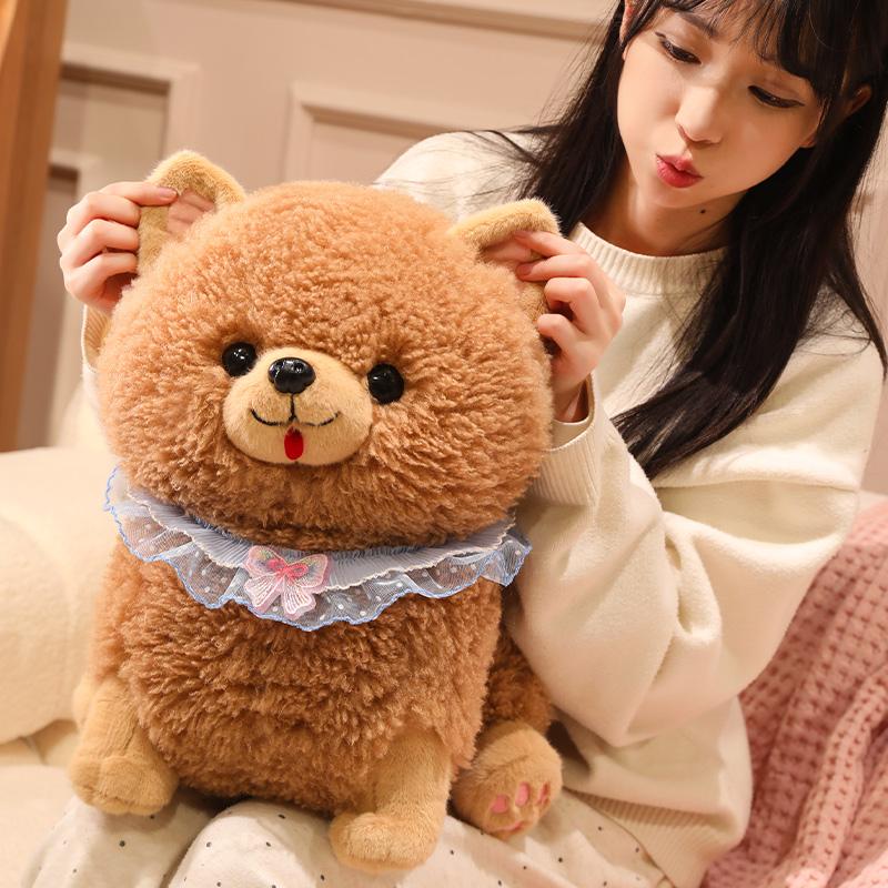 Creative Realistic Pomeranian Dog Simulation Dog Plush Toy Puppy Plush Stuffed Animal Birthday Gift