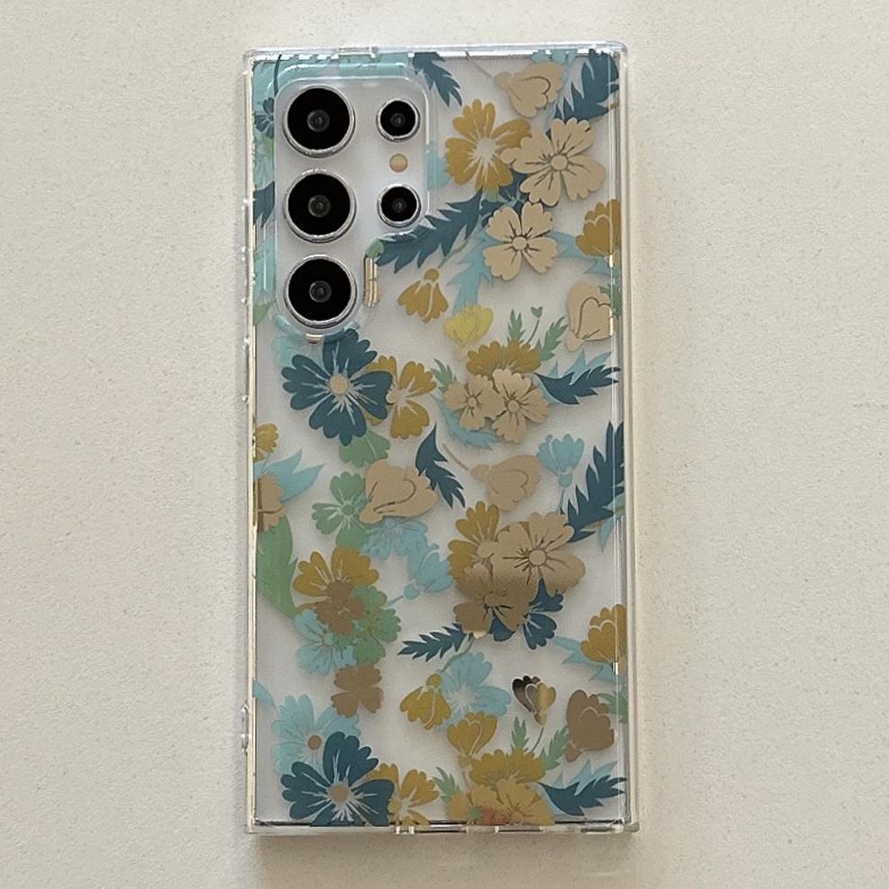 For Samsung Galaxy S24 Ultra Case IMD Floral TPU+PC Protective Phone Cover