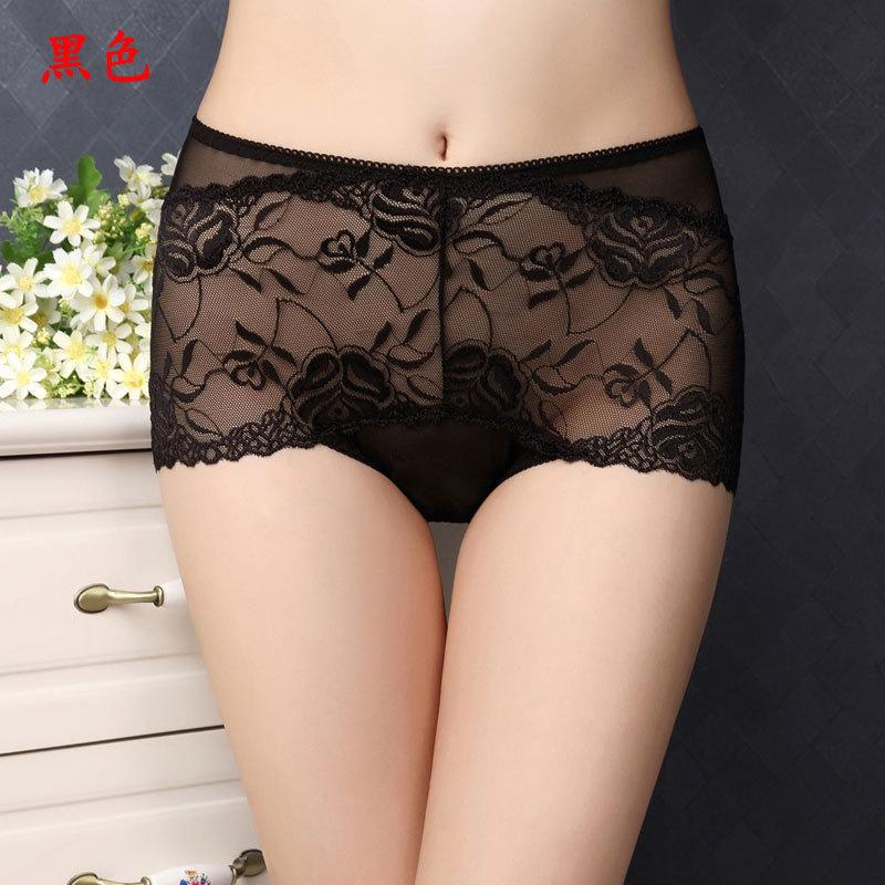 High Waist Women's Panties Sexy Hollow Lace Panties Comfortable Breathable Shorts