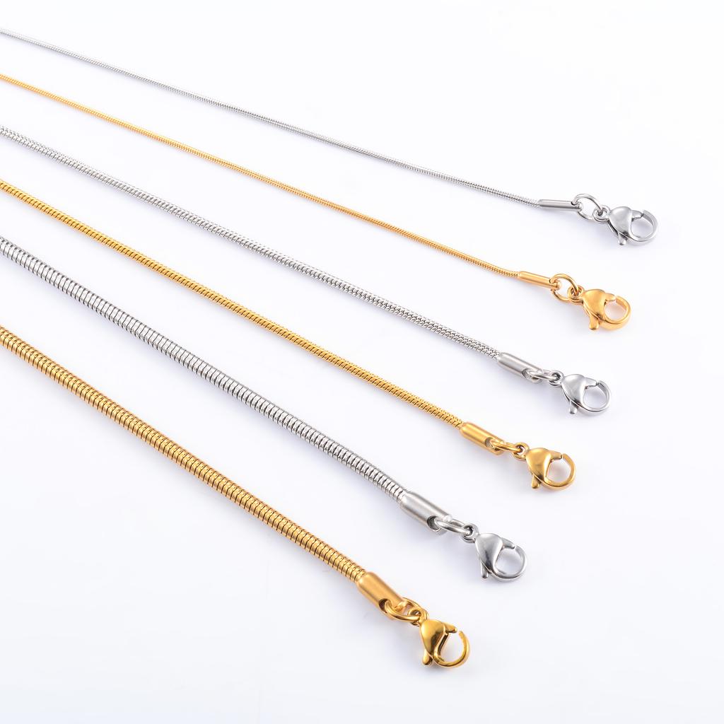 Stainless Steel Round Snake Chain Bracelet for Women Men Ankle Anklet Bangle Cuff Jewelry Making Accessories for Hand Foot