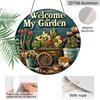 2D Flat Aluminum Rustic-Style “Welcome To My Garden” Wall Art Sign, 7.87 X 7.87 Inches. Perfect for Gardens, Homes, and Outdoor Spaces. An Ideal