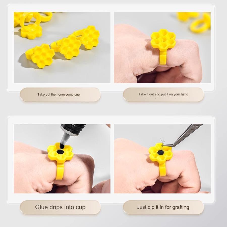 100 ks/SADA Kelímek na lepidlo na prodlužování řas Vše v jednom Kelímek na kapky lepidla Kroužek na lepidlo na prodlužování řas Nástroj na prodlužování řas