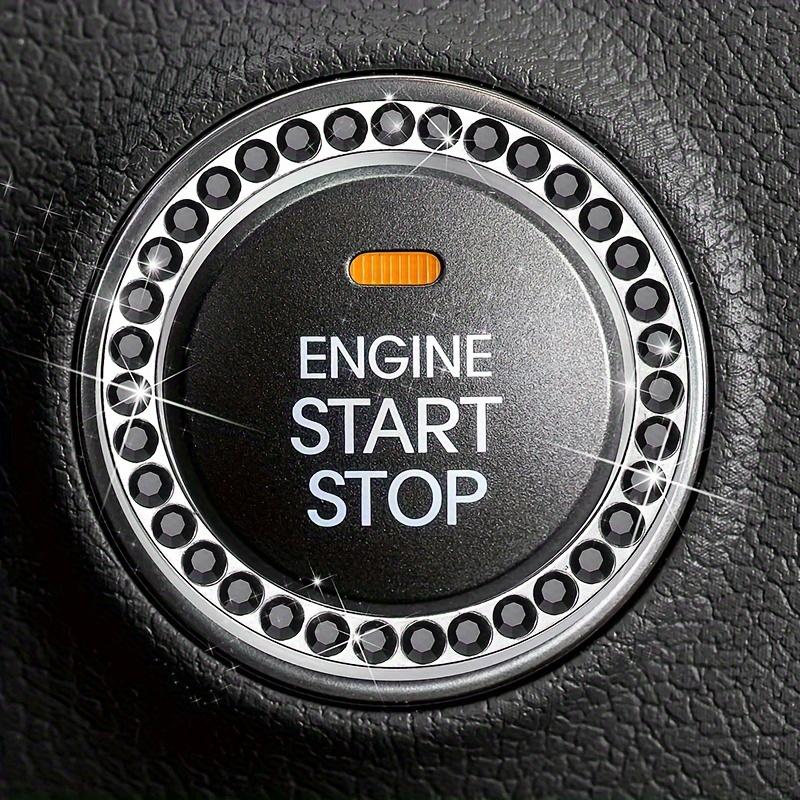 

1PC One click start logo decoration ring, car mounted diamond crystal button, ignition ring decoration ring