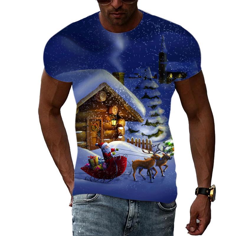 New Unisex Celebrate Christmas T-shirt With Print Fashion Casual Creative Trend Men's T-shirt Summer Interesting Hip Hop Tshirt