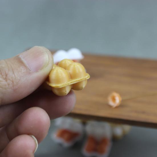 Mini-Eierkarton-Tablett-Set Realistische Kunststoff-Lebensmittel-Replik für Spielküche Raumdekoration 1:12 Mikro-Zubehörteile für den Feengarten