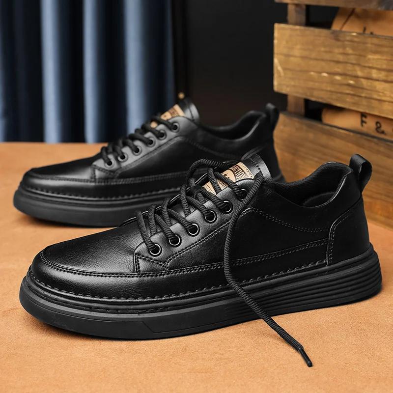 Pantofi bărbați la modă cu șireturi Pantofi casual la modă Pantofi din piele Pantofi de lucru lucrați manual Adidași business casual Pantofi plați pentru bărbați 39-44