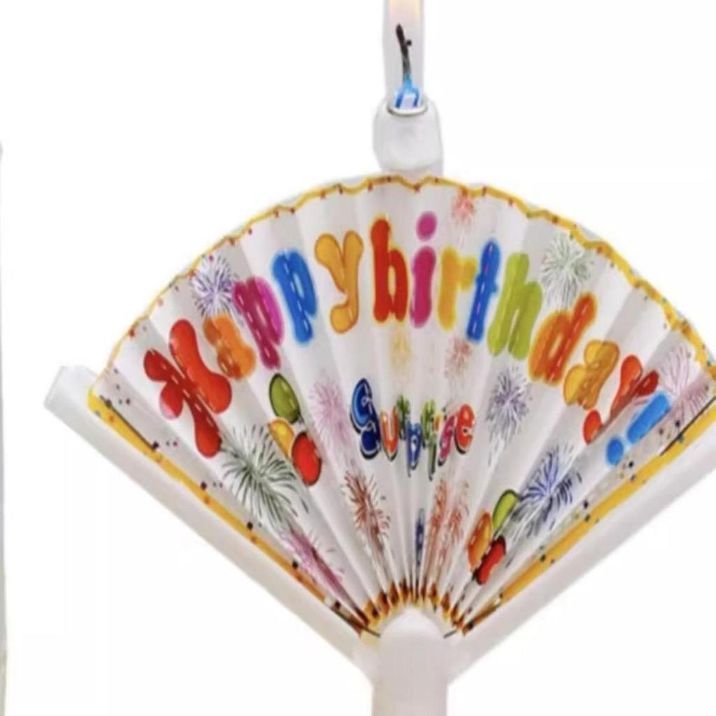Fan-shaped Birthday Cake Surprise Candles - Funny Party Decoration for Kids