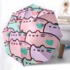 1pc Cute Cats Automatic Folding Umbrella with 8-Rib Windproof Design, Portable Foldable Sunshade Umbrella123