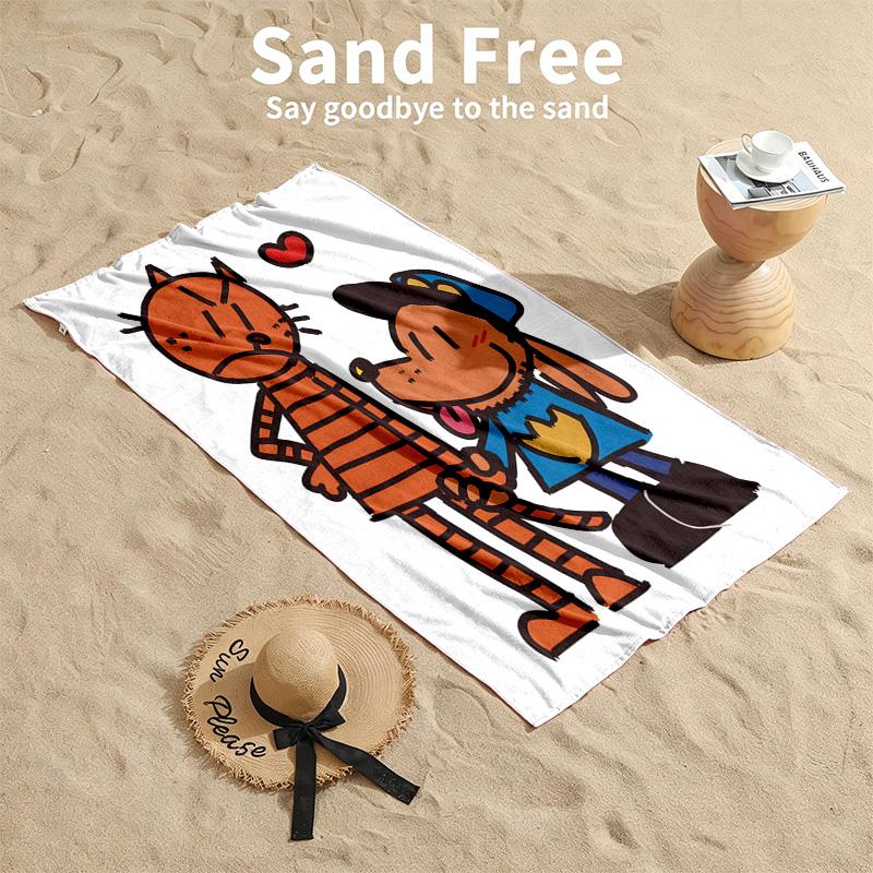 Dog Man Beach Towels Also Serve As Bath Towels Summer Essential a Musthave for the Outdoors the Beach and the Pool