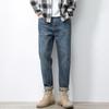 Blugi pentru bărbați în stil clasic Pantaloni largi din denim micro-stretch de afaceri Pantaloni casual pentru bărbați Îmbrăcăminte de stradă