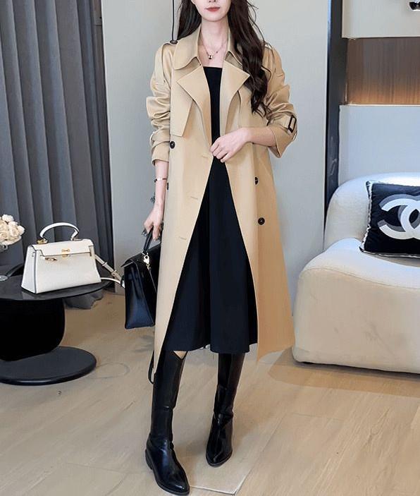 2025 Women's Mid-Length Double-Breasted Casual Trench Coat: Slimming, Versatile, and Stylish for Autumn