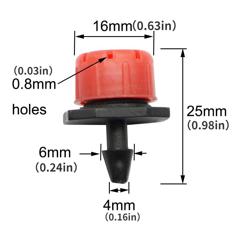 10Pcs Adjustable Dripper Red Micro Drip Irrigation Watering Anti-clogging Emitter Garden Supplies for 1/4 Inch Hose