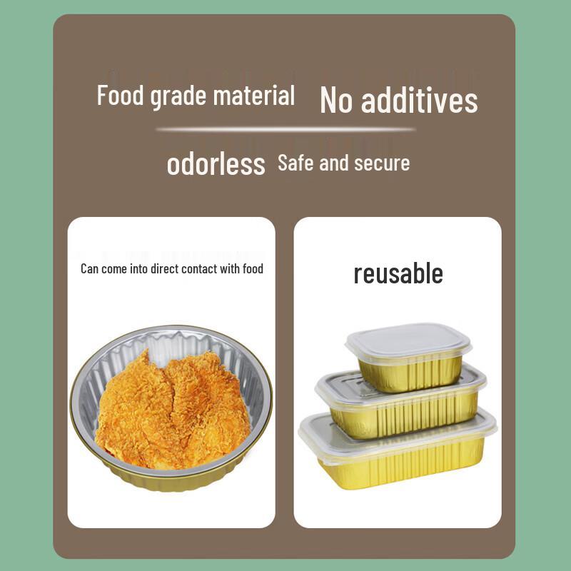 WS Goldene Aluminiumfolie Quadratische Mitnahmebehälter
