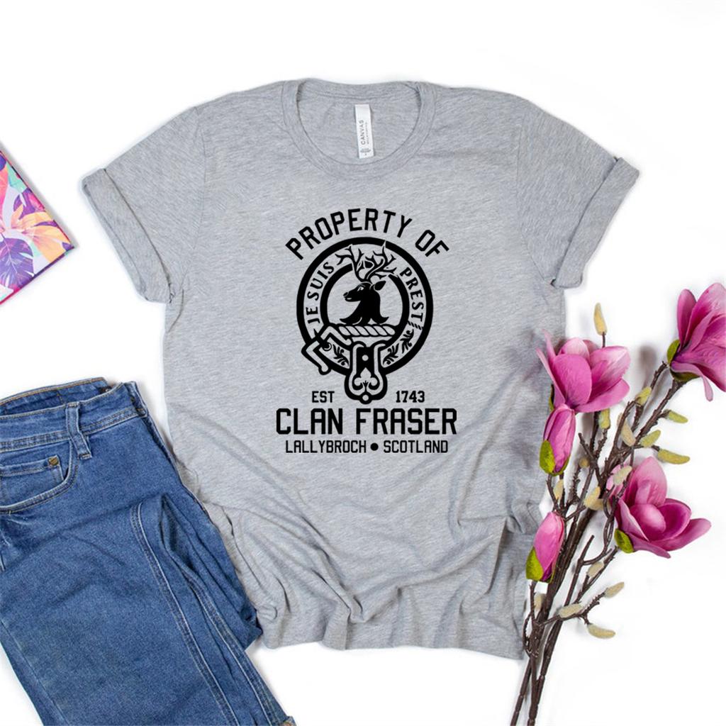 Property of Clan Foster T Shirts Outlander Book Series TShirt Jamie Fraser Sassenach T Shirt Tv Show Tops Vintage Casual Tees